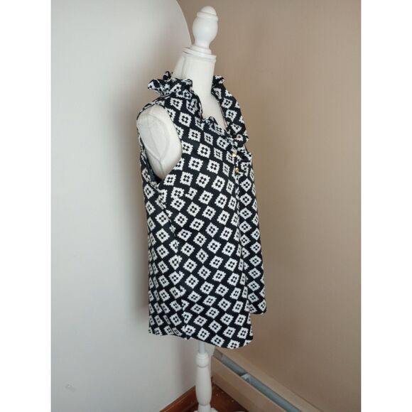 Black Geometric Print Sleeveless Top / Size Medium - Picture 5 of 8